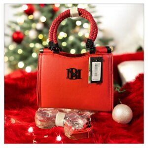 NWT Badgley Mischka~ Red Vegan Leather~ Handbag~ Small~ Crossbody (D20)